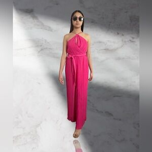 Beyond Words Jumpsuit, Chic Pink Romper with Flattering Fit.